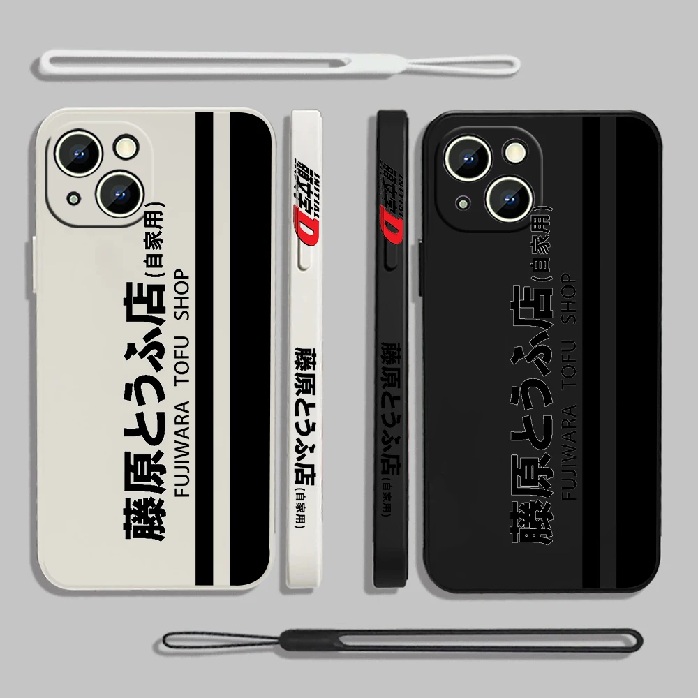 F-ujiwara T-ofu S-hop For iPhone 15 14 13 12 11 Pro Max 8 7 Plus XR XS X Liquid Left Rope Phone Case