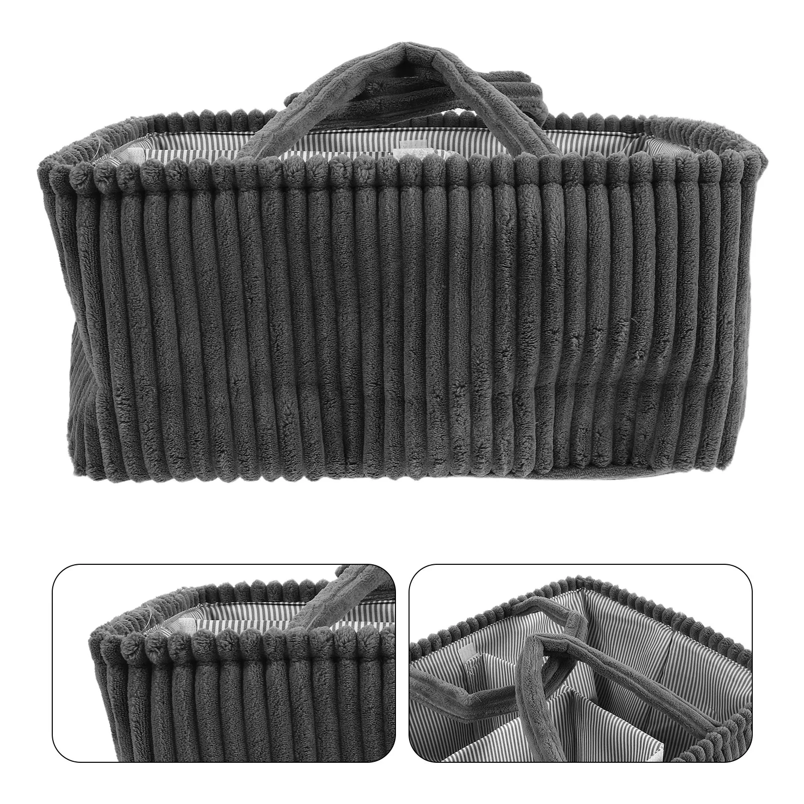 corduroy-diaper-caddy-organizer-rectangular-fabric-storage-basket-with-removable-dividers-carrying-handle-for-nursery-closet