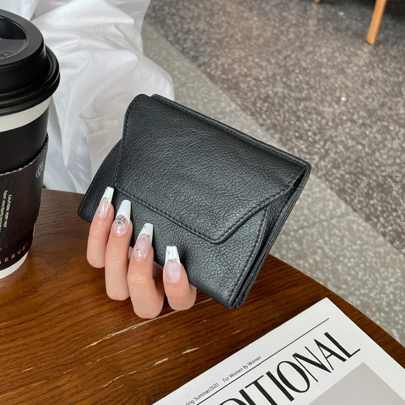 Large-capacity Genuine Leather Wallet Women, Short Wallet, Top Layer Cowhide Coin Purse