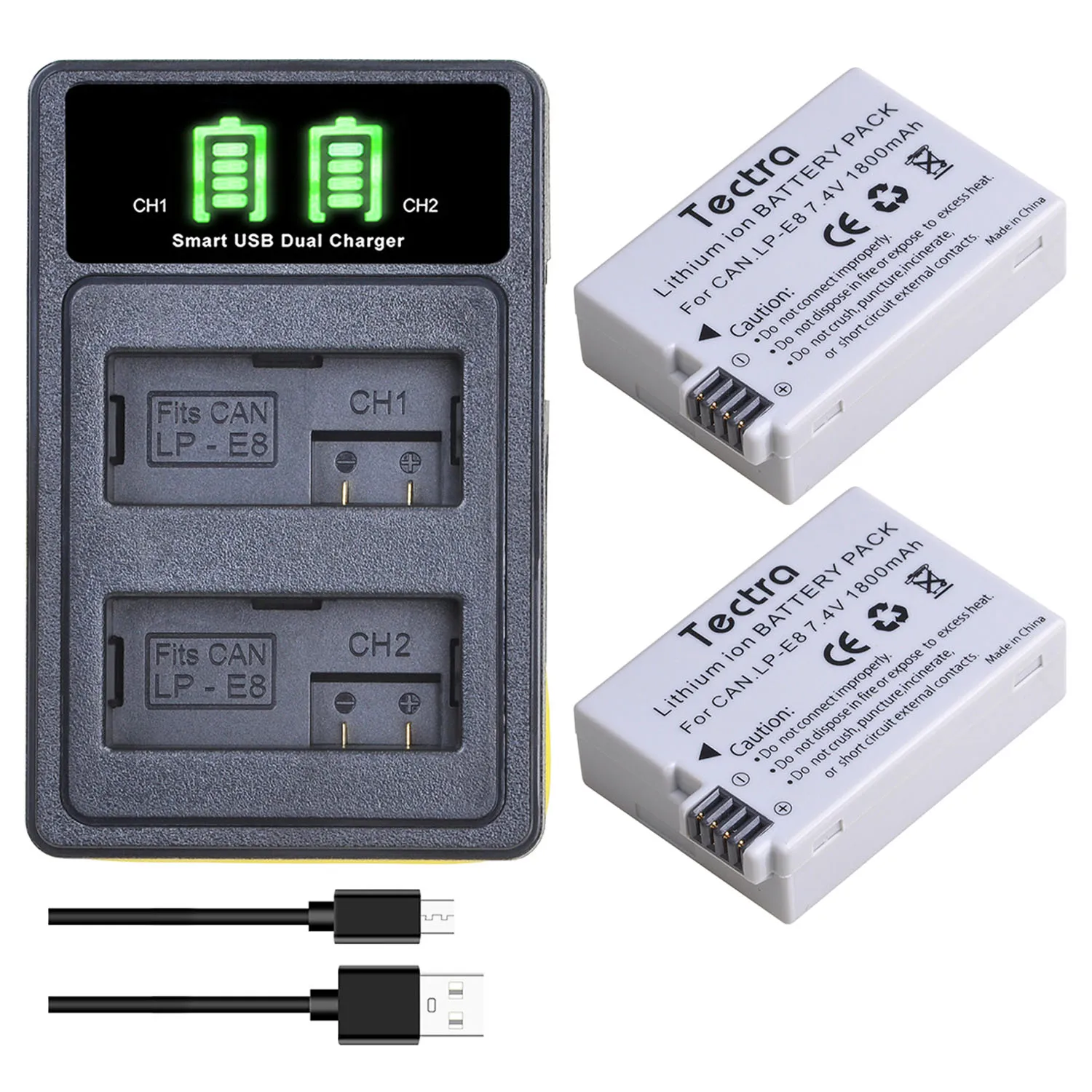 

1800mah LPE8 LP-E8 Battery/Dual Charger for Canon Rebel T3i T2i T4i T5i 600D 550D 650D 700D Kiss X5 X4 Kiss X6 Digital Camera