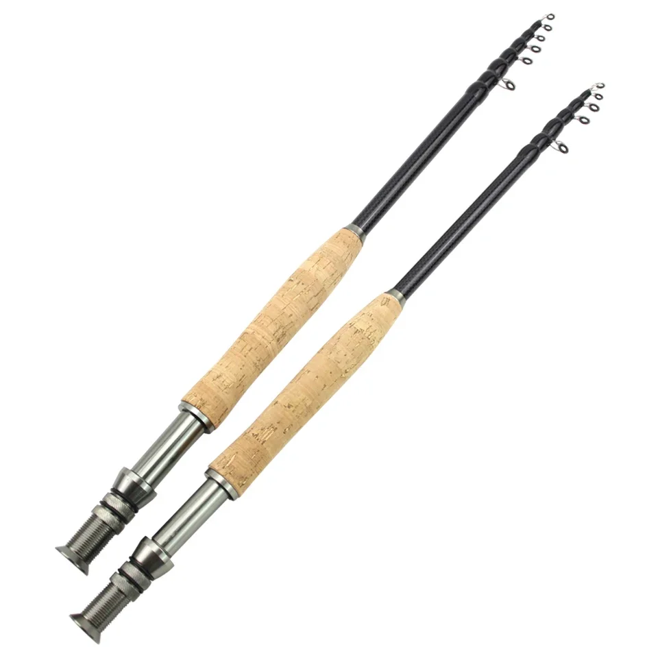 NEW 2.1M 2.4M 2.7M 3.0M Fly Fishing Rod Portable telescopic rod Carbon Fiber fast line weigh 5# 6# 7# Fast Action trout rods