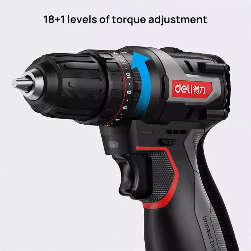 Deli Brushless 16V Electric Screwdriver With a Large Torque Of 45N.m Impact Type Cordless Drill Household Multi-functiona