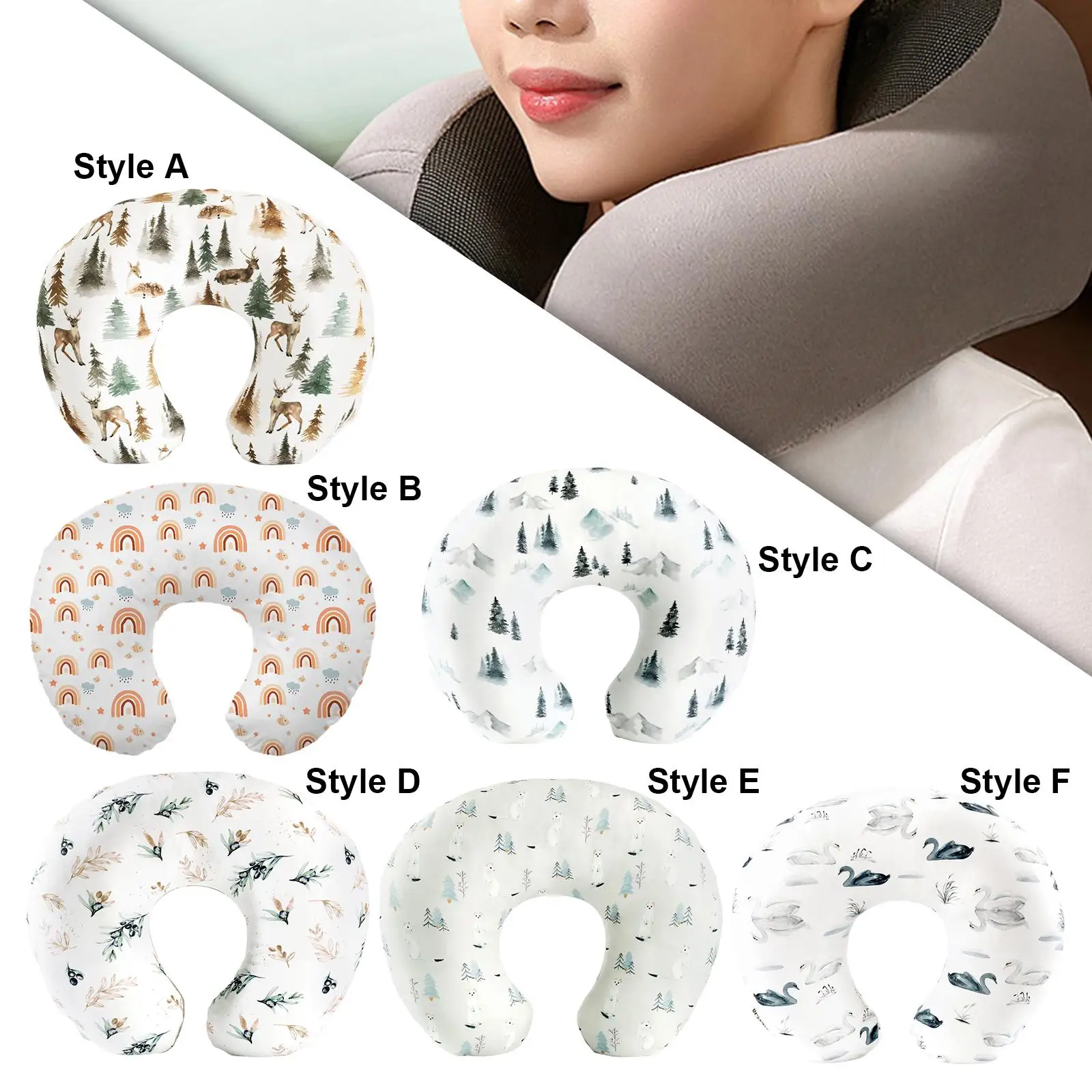 

Feeding Pillow Cover Soft Spare Removable Ergonomic Breastfeeding Pillow Cover for Gift Baby Shower Bottle Feeding Mom Nursing