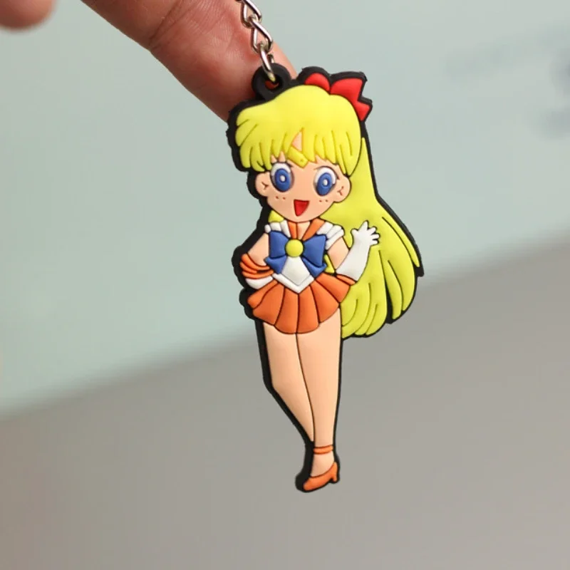 MINISO Cute Anime Sailor Moon Character Keychain for Girls Backpack Key Ring Car Key Pendant Decoration High Quality Presents