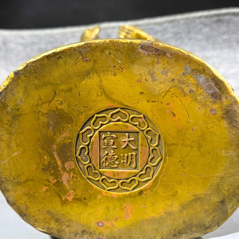 Bronze Lotus-Sitting Ornament, Brass Bodhisattva Buddha Statue, Home Worship Decoration, Guanyin Goddess Deliver