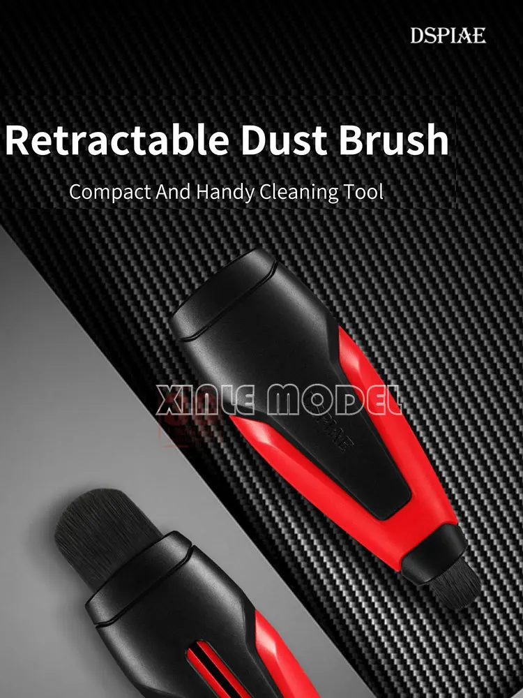 

DSPIAE PT-RDB Retractable Dust Brush Double Tip Portable Cleaning Tool ，for Assembling Model Military Hobby Making Tool DIY