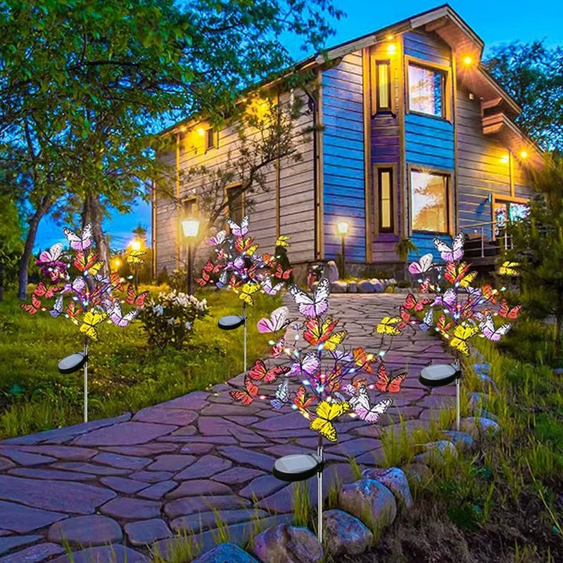 

LED Solar Simulation Colorful Butterfly Lawn Lamp Solar Landscape Garden Sunmer Lights Halloween Christmas Wedding Outdoor Decor