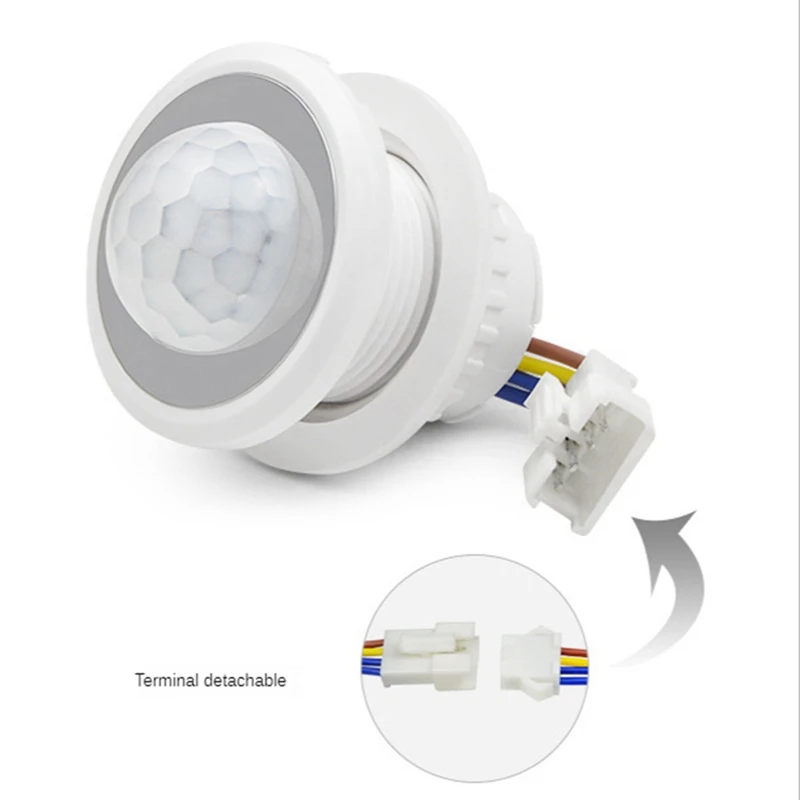 2Pcs Motion Sensor Light Switch Smart Detection Time Delay Adjustable Infrared Induction