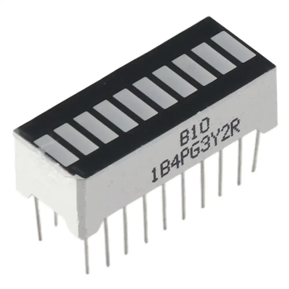 LED Bar Graph Display Module, bateria de metal Power, único módulo LED, 4 cores, 10 segmento