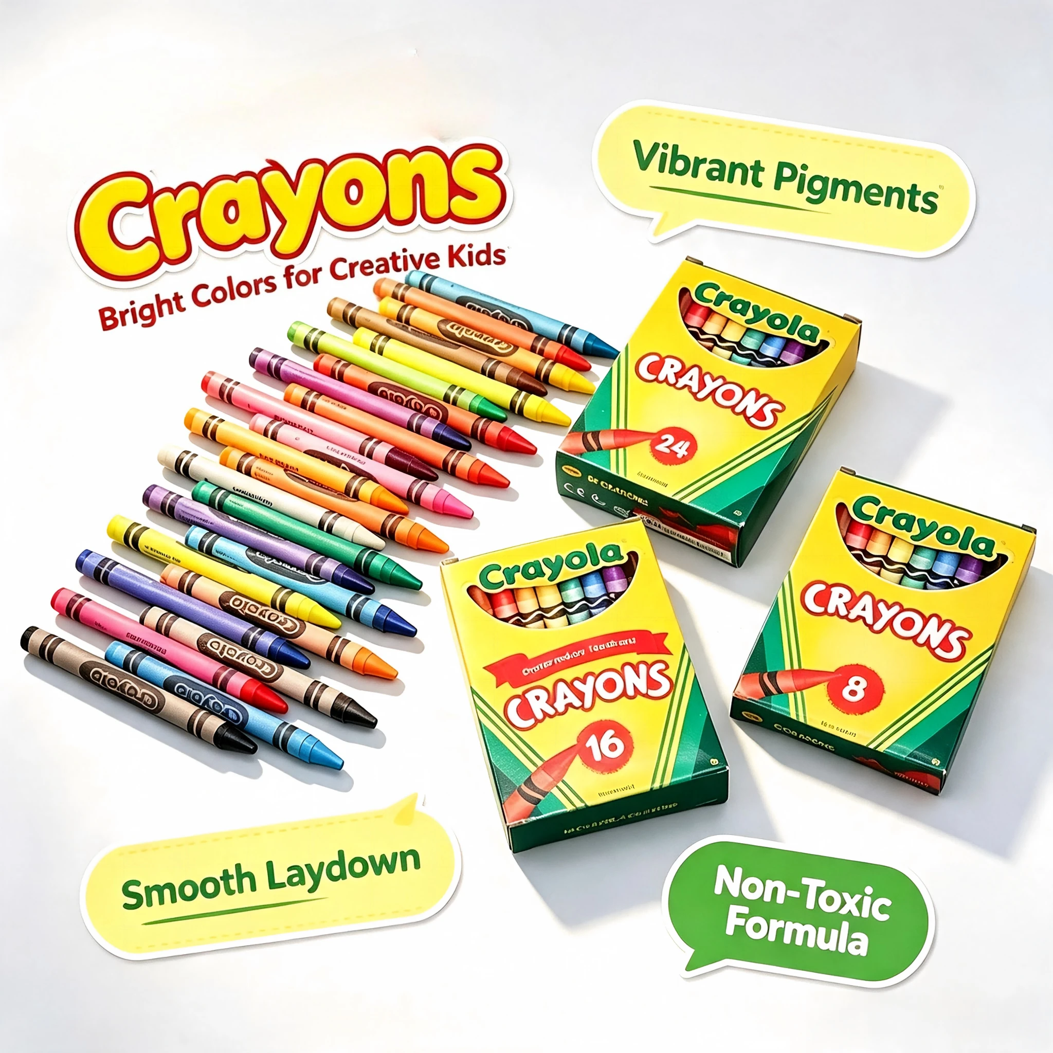 Crayola Art Supply - Scatola di pastelli da 8/24 colori,