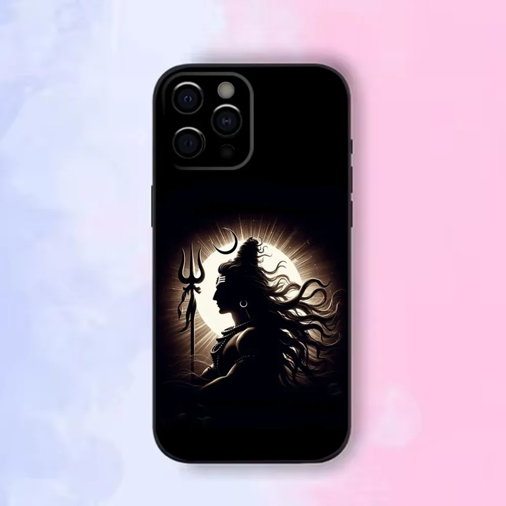 Lord Shiva Hindu G-God Buddha Phone Case For iPhone16,15,14,13,12 Mini 11 Pro XR,X,XS,MAX 7,8 Plus Silicone Cover Soft Black