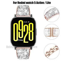 Bling Watchband Bracelet for Redmi Watch 5 Active Lite For Xiaomi Redmi Watch 5 Lite 22mm Strap Band Metal Wrist Strap Women