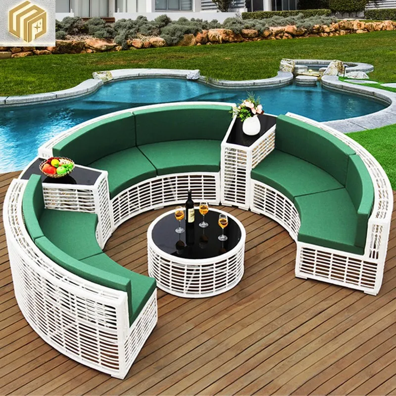 

Outdoor sofa, rattan weaving, courtyard, garden, villa, waterproof, sunscreen splicing, curved combination outdoor furniture