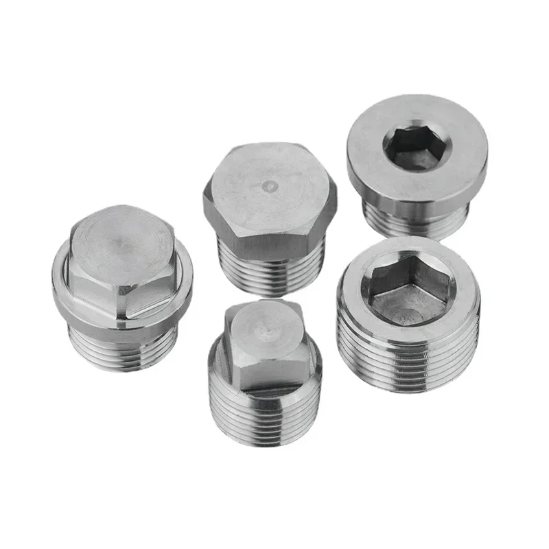 1/8" 1/4" 3/8" 1/2" 3/4" 1" -1-1/2" BSP NPT Male Countersunk Flange Hex Square End Plug Cap 304 Stainless Steel Pipe Fitting