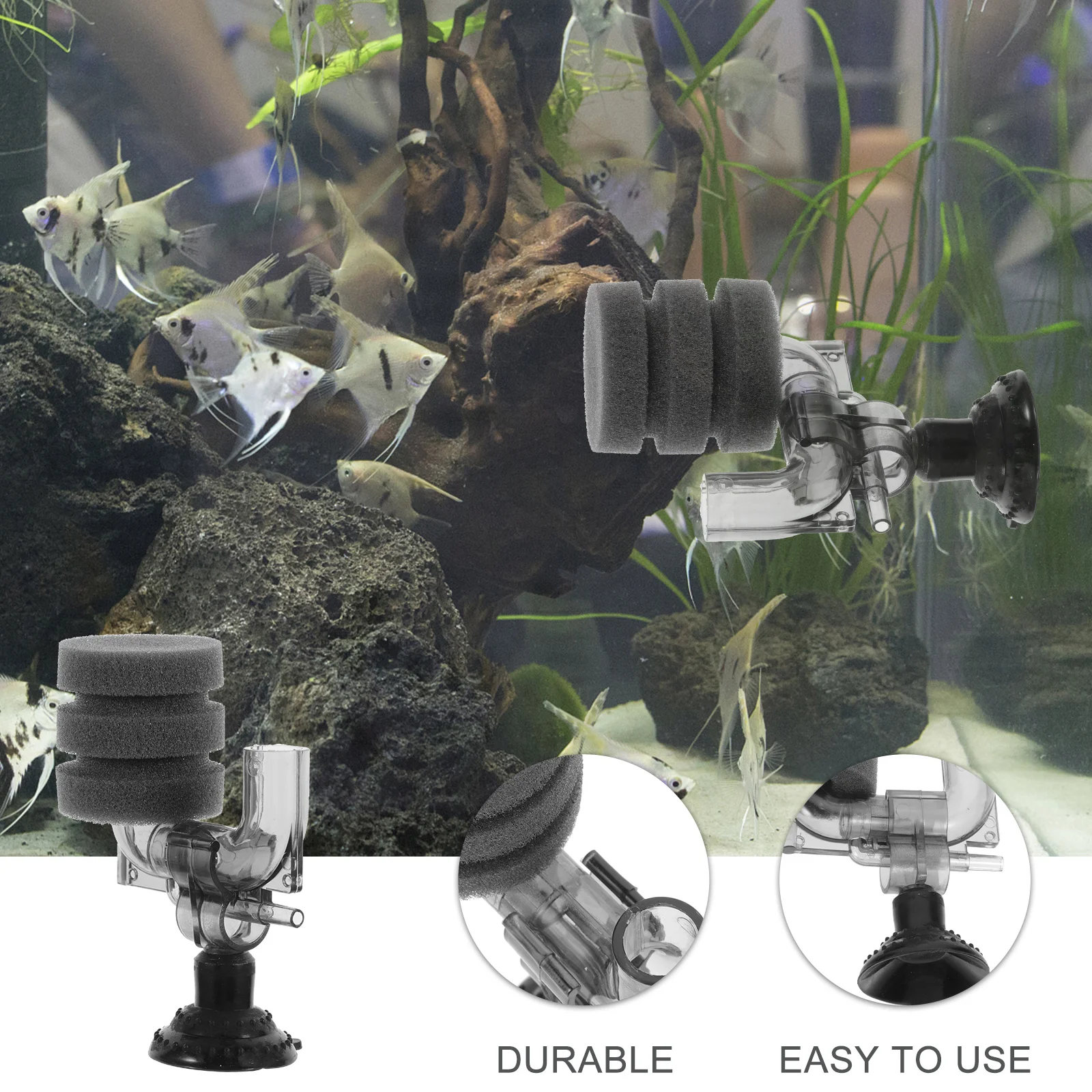 

1Pcs Mini Sponge Filter Aquarium Replacement Media Water Purifying Filter with Suction Cup for Clear Crystal Fish Tank