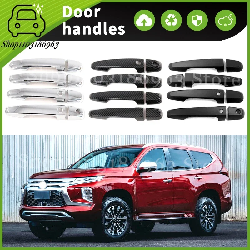 

For Mitsubishi Pajero Sport 20-22 Black Chrome Car Door Handle Cover Trim Styling Accessories Car Stickers Auto Accessories