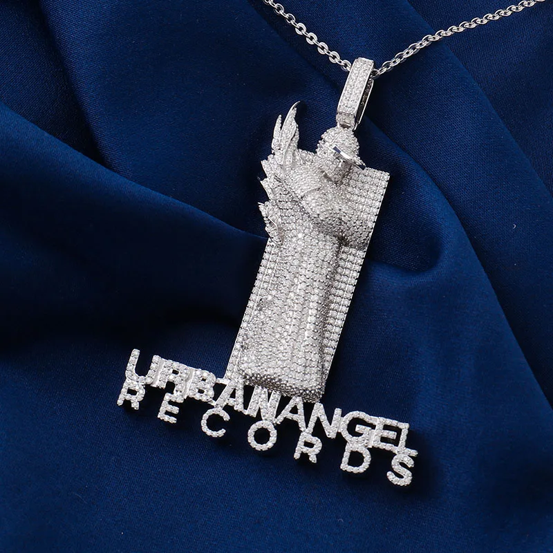 Provence 3D Man's Hip-Hop Pendant DEF/VS lab diamonds White Gold Logo Streetwear punk style Jewelry DIY boy's Pendant Custom