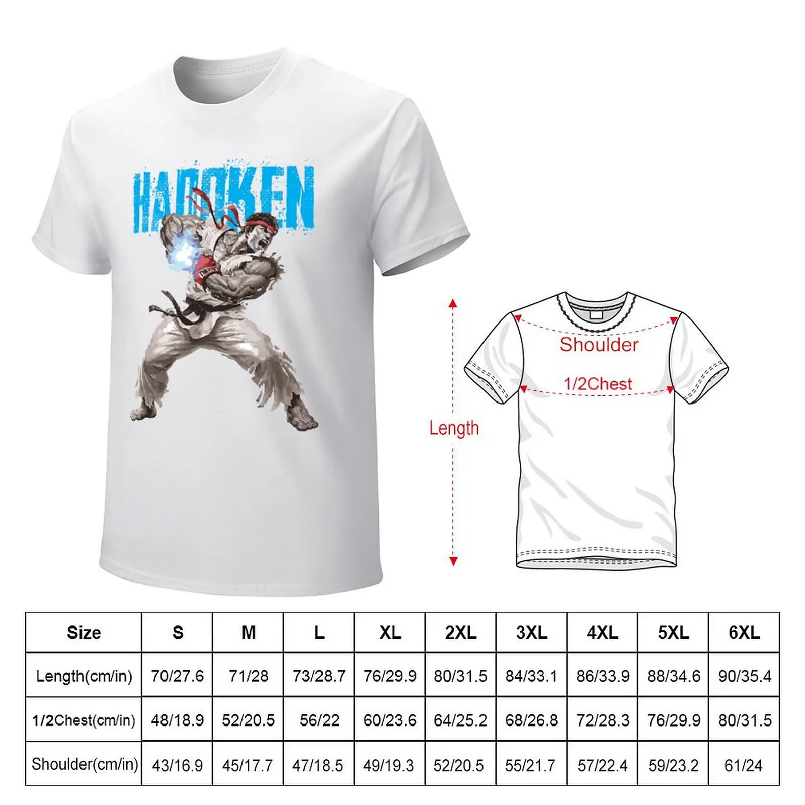 Hadoken-Camiseta de campaña fresca, camiseta Vintage, ocio divertido, novedad, talla de EE. UU.