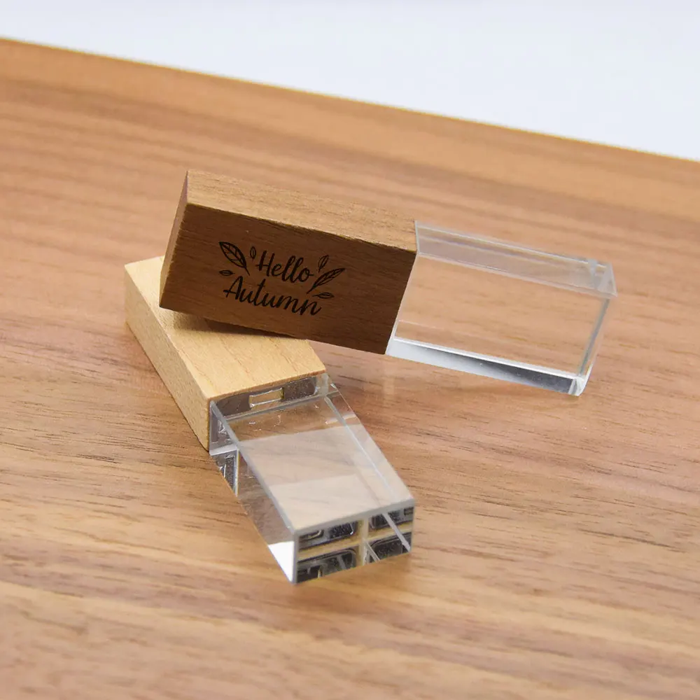 10 قطعة مجموعة صندوق خشبي كريستال القيقب محرك فلاش USB شعار مخصص مجاني لطيف ميموري عصا الخشب محرك القلم 32 جيجابايت 64 جيجابايت 128 جيجابايت #3