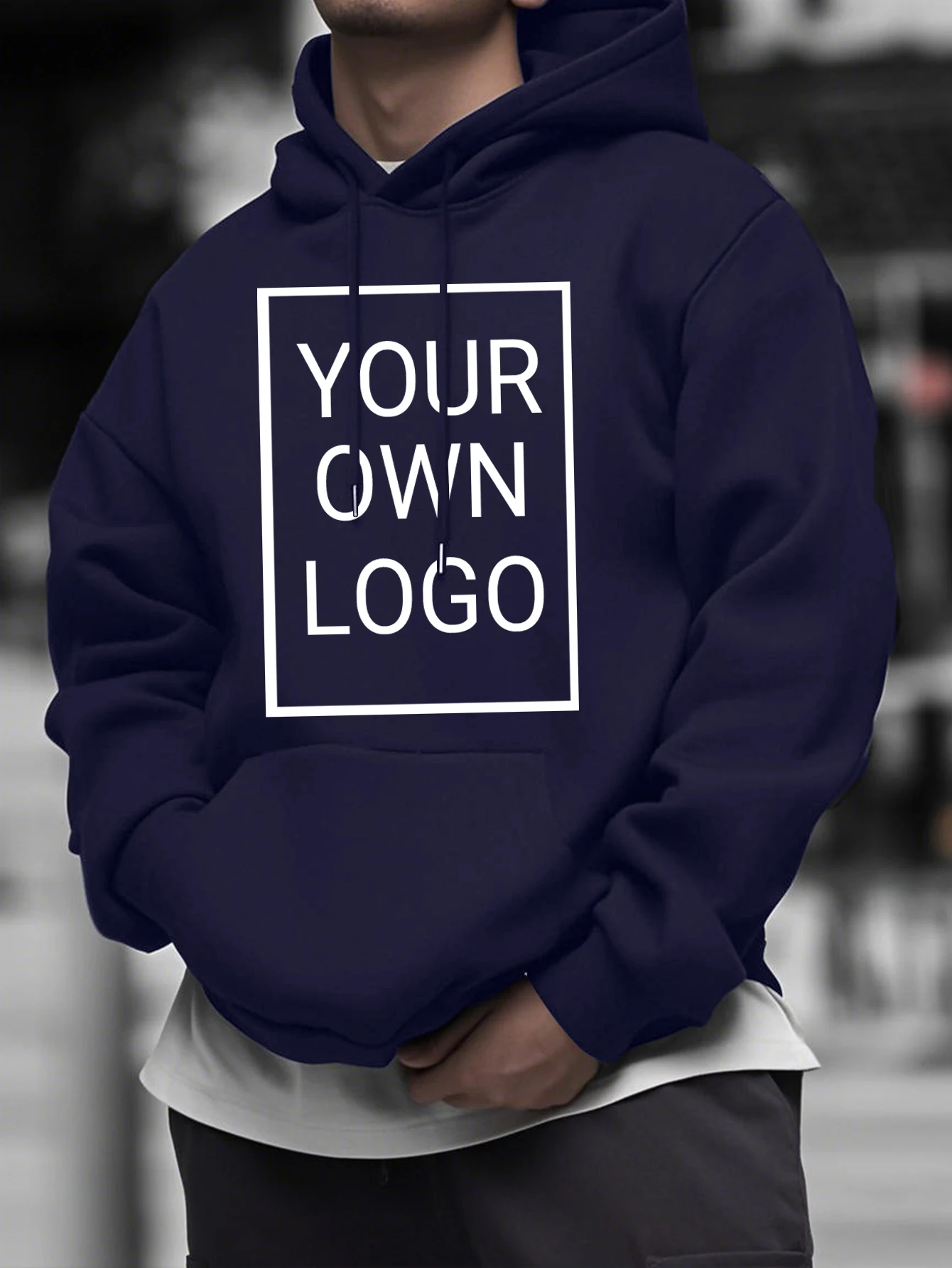 Customize The Logo Pattern Men Hoody Autumn Fleece Hoodies Hip Hop Loose Jogging Streetwear All-Match Comfortable Clothes