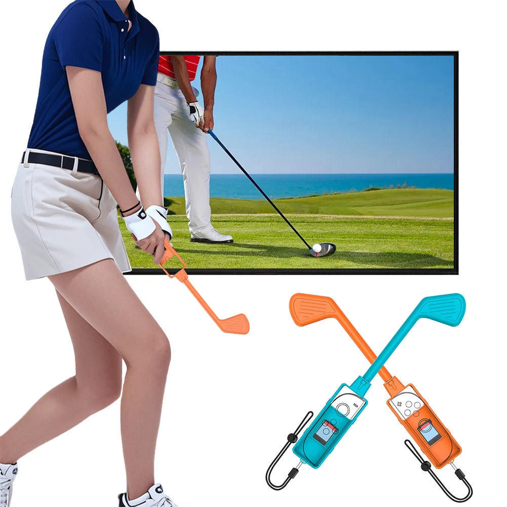 2 Palos de Golf para Switch 2, para Control Joy-Con, Mini Palos de Golf con Empuñadura y Soporte, Función de Almacenamiento de Tarjetas de Juego