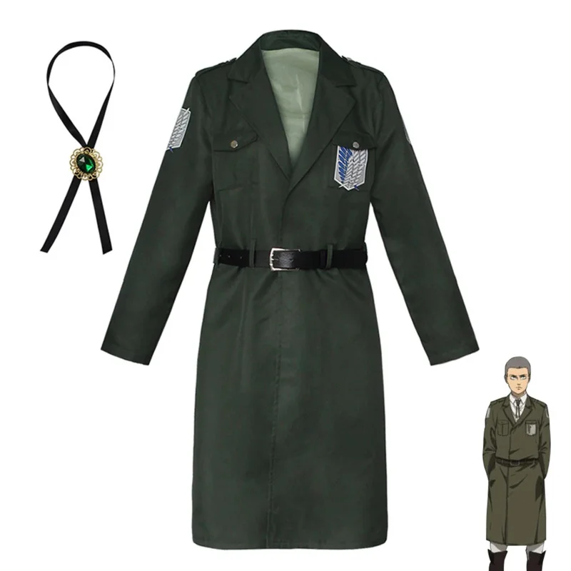 2025 NewAnime Attack on Titan Cosplay shingeki no kyojin Costume Survey Corps Green Cloak Uniform Long Wind Coat Hallowe AA