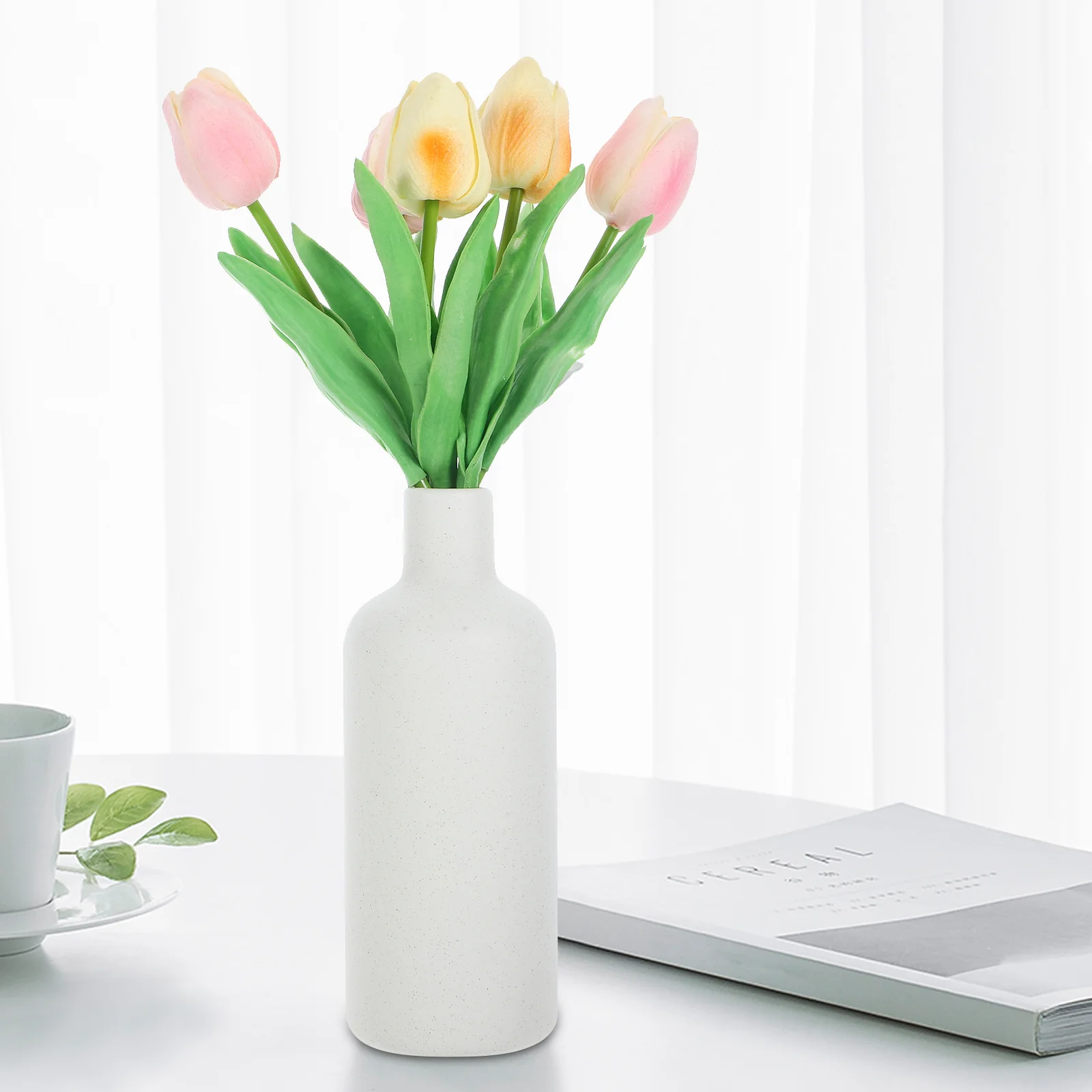 

4 PCS Ceramic Vase for Flowers Vases Decorative Centerpieces Nordic Scandinavian Single Stem Small