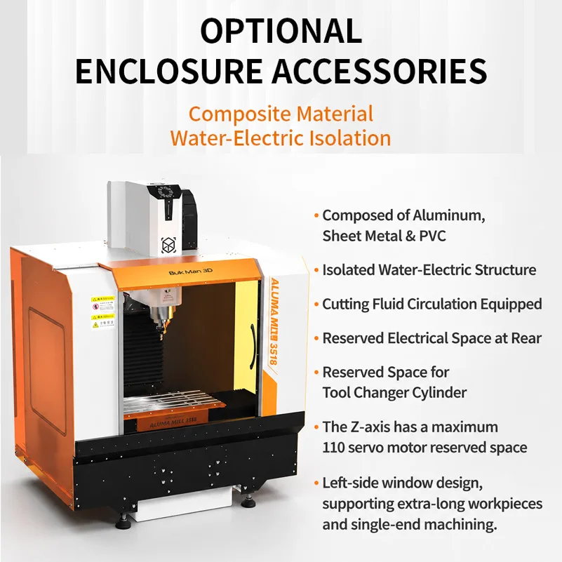 BulkMan3D ALUMA MILL 3518 CNC Milling Machine Full Enclosure Protective Cover Dustproof Safety Guard Machine Accessory