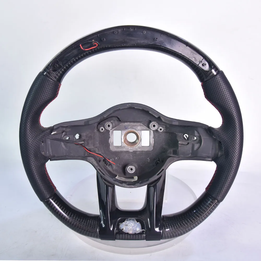Carbon Fiber Genuine Leather Steering Wheel With Multi-Color Ambient LED For Mercedes Benz 809