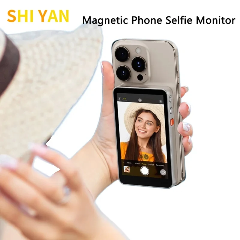 

SHIYAN Magnetic SmartPhone Selfie Monitor Full HD Wireless Bluetooth Rear Camera Screen Monitor For Vlog Selfie Live Video