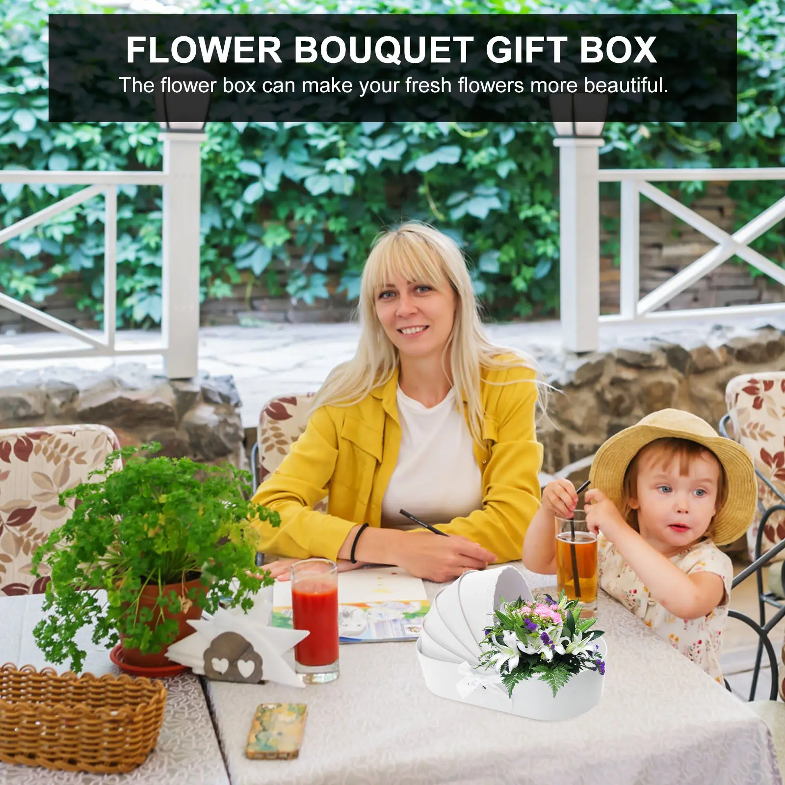 Caja de Flores para Baby Shower, Diseño de Cuna, Caja Transparente para Envolver Ramos, para Celebración de Recién Nacidos, Decoración con Flores Frescas, Empaque