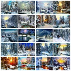 Diamond Embroidery Winter Landscape 5d Diy Painting Winter Sunset Tree Forest Mosaic Cross Stitch Full Kits Home Decor