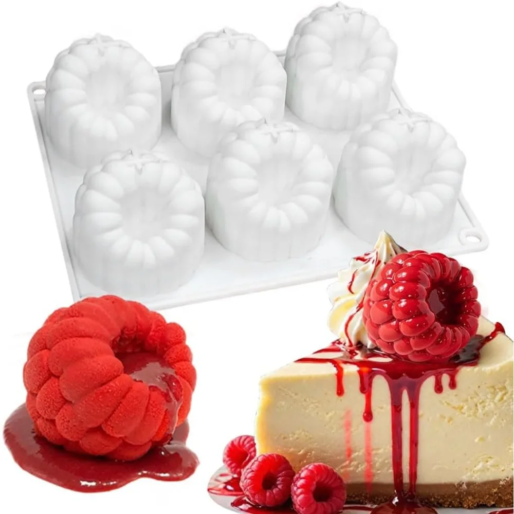 Molde de pastel de Mousse de frambuesas, moldes de silicona de plátano y fresa para hornear pudín, postre, Chocolate, fruta, herramientas de decoración de pasteles