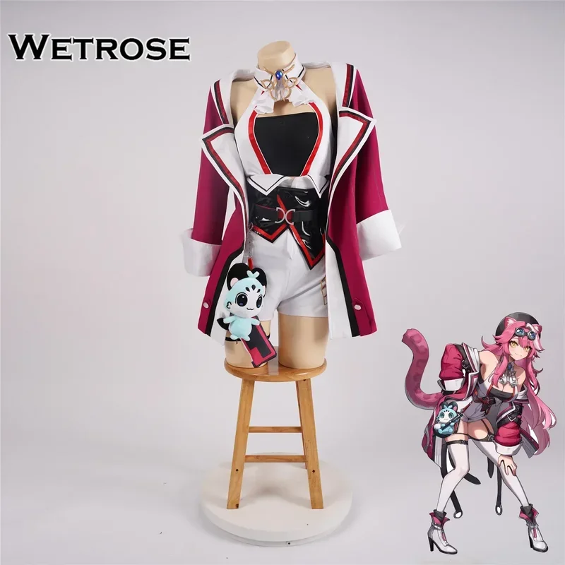 ZA01 【Wetrose】 Disponibile Raora Panthera Costume Cosplay Pink Cat Rao Rara Hololive Holo EN 4th New Justice Vtuber Parrucca Set completoZa0@
