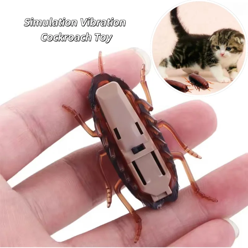 

Simulation Vibration Cockroach Toy Hilarious Interactive Training Gag for Pet Cats and Dogs Fun Novelty Plaything