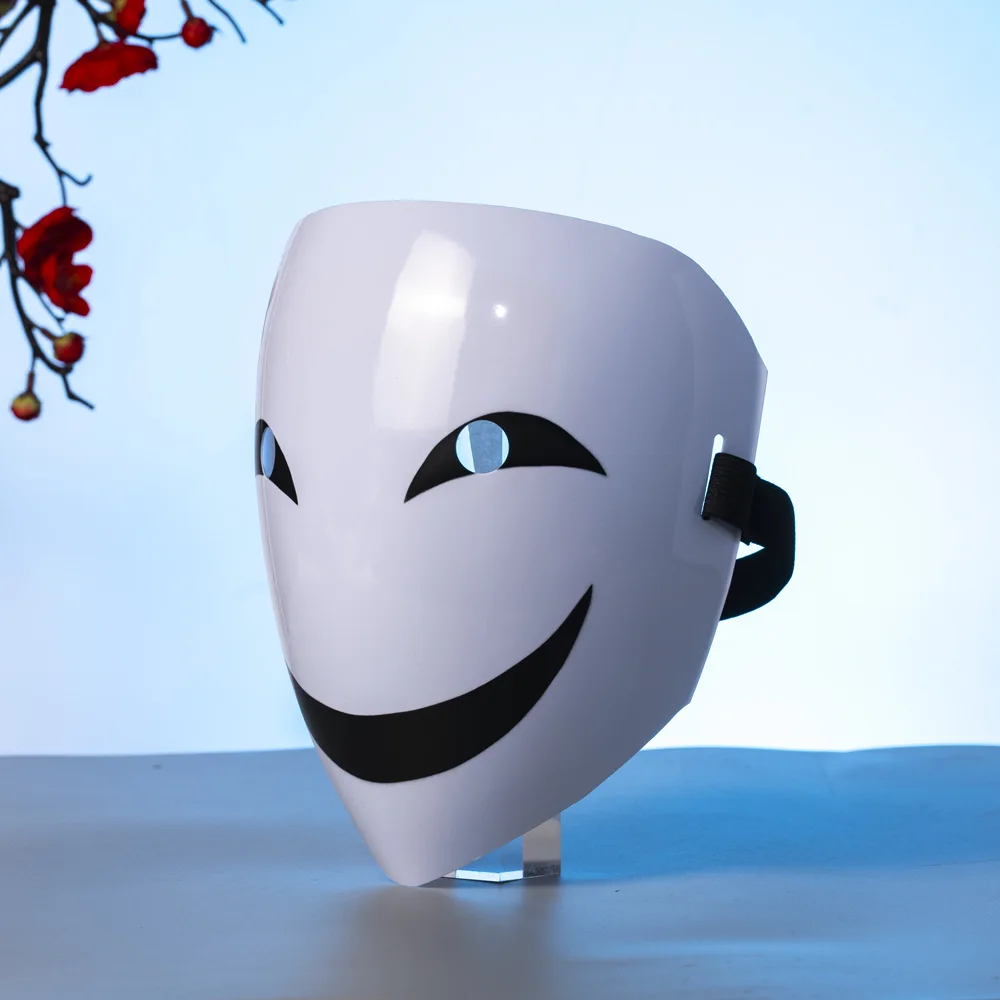 New Black Bullet PVC Smile Mask Dress Up Grimace V Plastic Mask Party Celebration