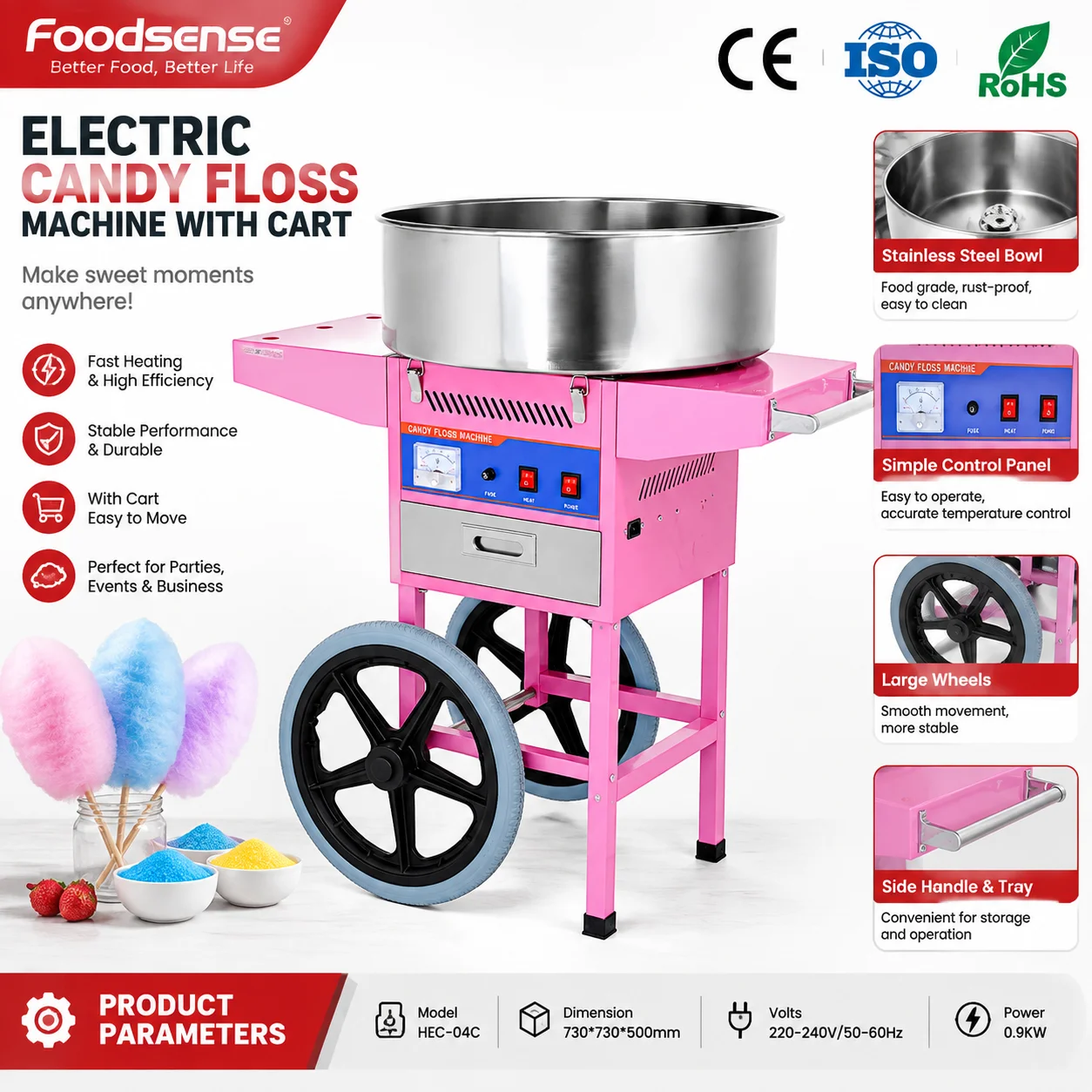Macchina professionale elettri - Commercial Cotton Candy Cart recensione e prezzo