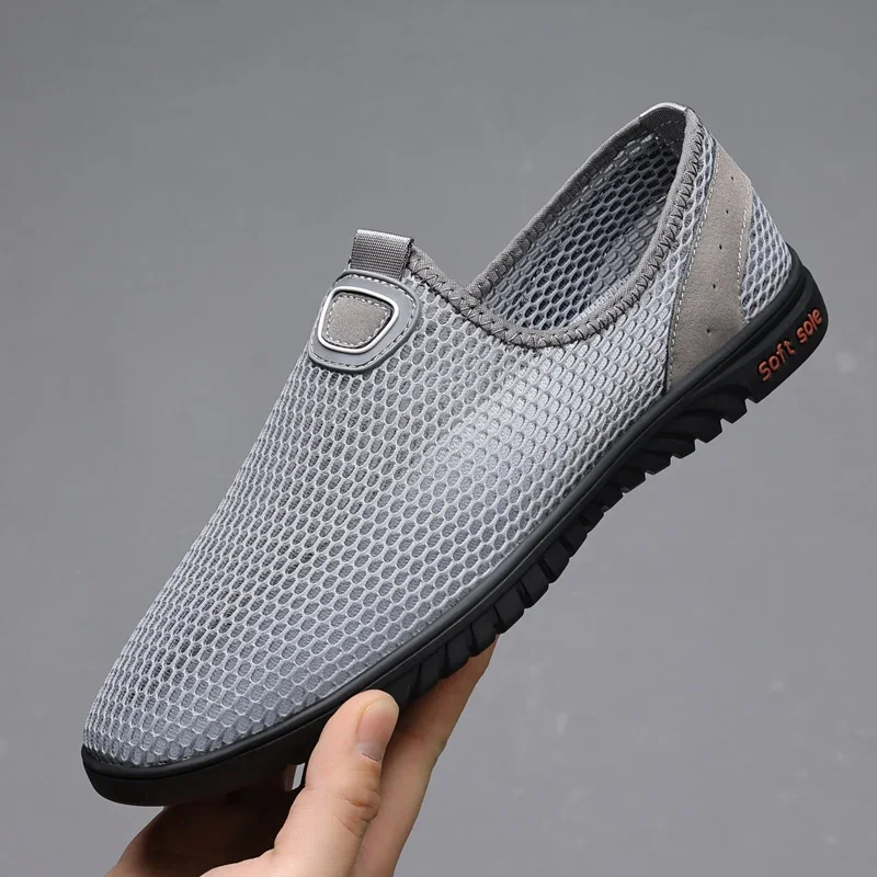 MAEDEF Sneakers for Men 2024 Summer Breathable Mesh Casual Walking Shoe High Quality New Design Slip-On Driving Men Lazy Shoes