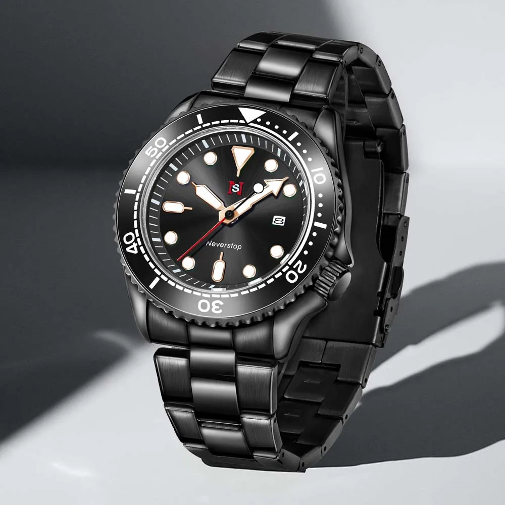 2025 ساعة كوارتز رجالية جديدة موضة كلاسيكية ساعة رجال الأعمال ساعة كوارتز رجالية مضيئة التقويم حزام ناقل من الفولاذ ساعة طالب