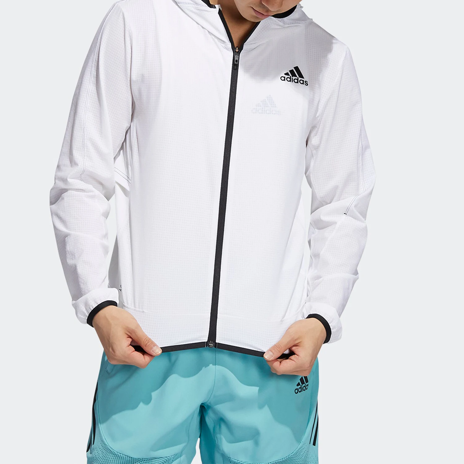 

Adidas настоящая сезонная новая мужская спортивная повседневная куртка с капюшоном на молнии GT8261