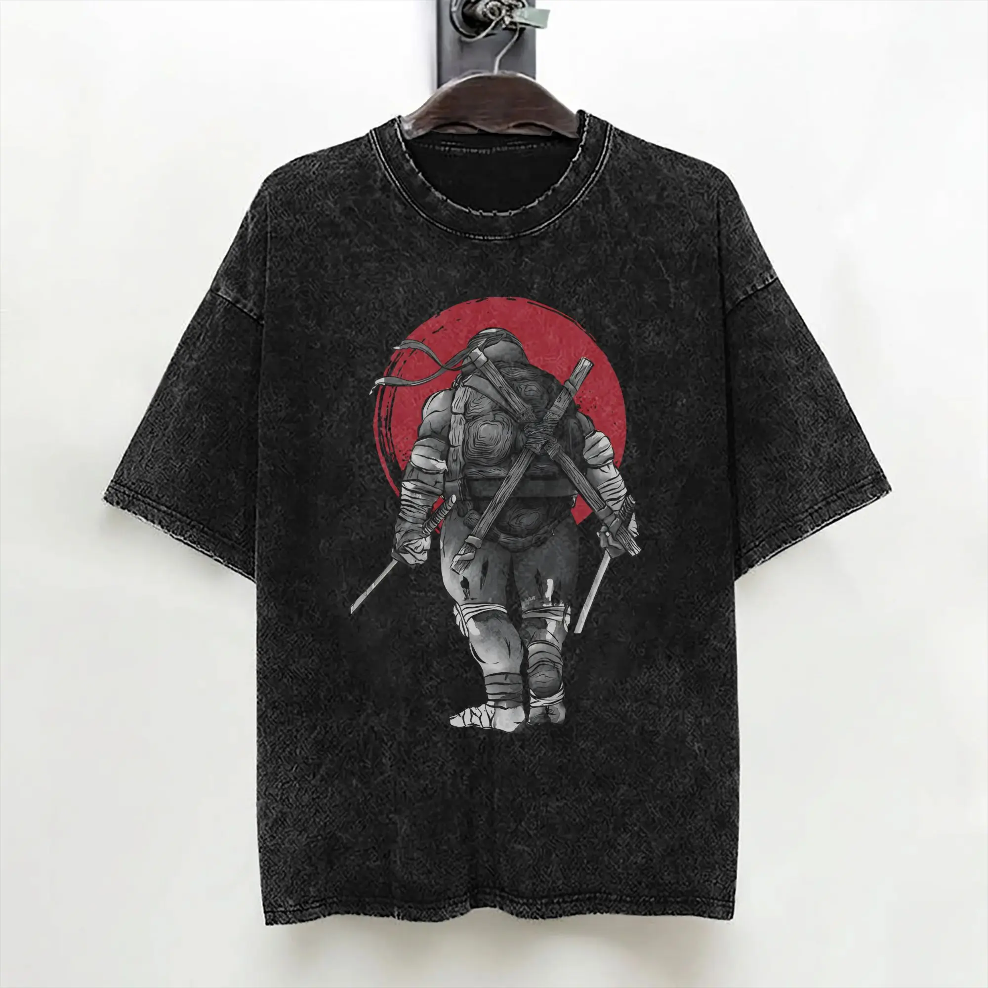 Anime Ninja T-Turtles Washed T Shirt Streetwear Vintage T-Shirt  Tees Tops for Men Women Short Sleeve Street Graphic Printed