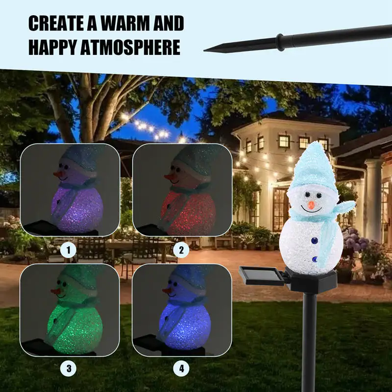 TKOH-Snowman พลังงานแสงอาทิตย์ไฟคริสต์มาสพลังงานแสงอาทิตย์ LED Snowman Light Decor สวนกลางแจ้ง Stake โคมไฟ Xmas