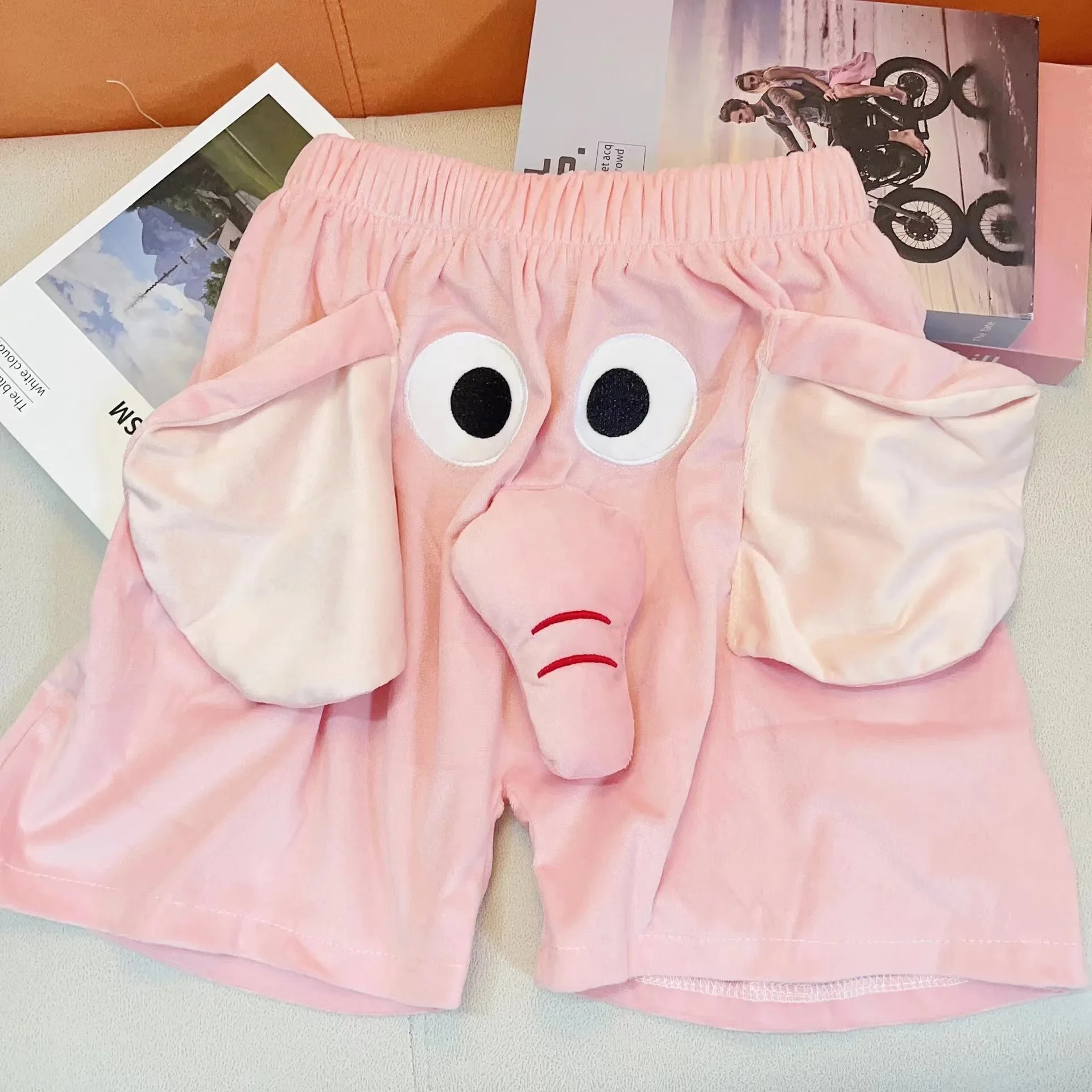 Шорты унисекс с рисунком слона, штаны с милыми животными, большие носы и уши, мягкие штаны для сна со слоном, домашняя одежда, одежда для сна для женщин и мужчин