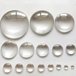 1 paquet de cabochons ronds en verre à dos plat, 4/6/12/20/25/30/50/100mm, cabochon en cristal transparent, camée pour la fabrication de bijoux DIY