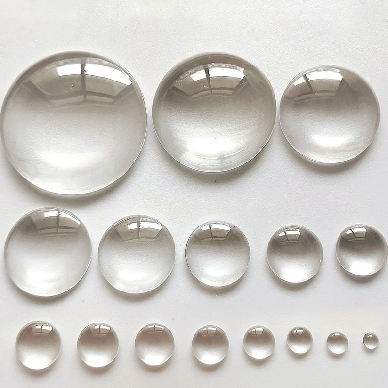 1Packs Round Flat Back Glass Cabochon 4/6/12/20/25/30/50/100mm Transparent Clear Crystal Cabochon Cameo For Diy Jewelry Making