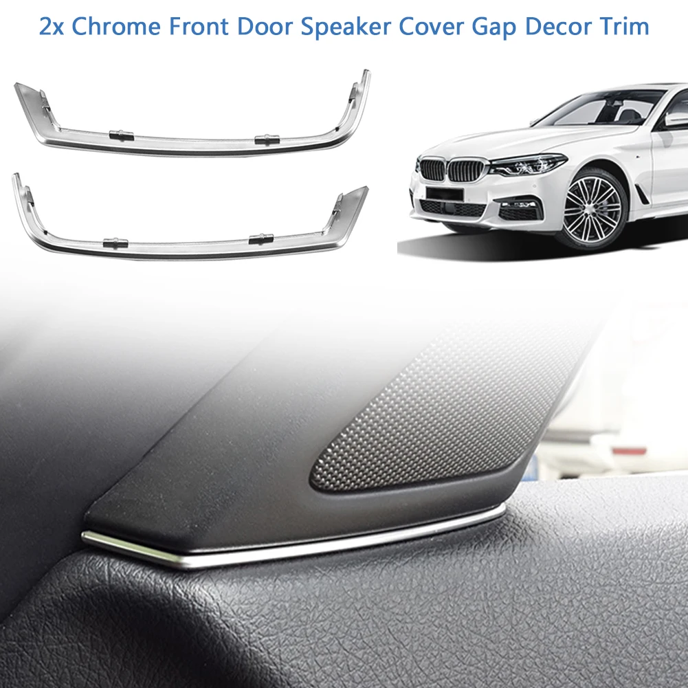 

2pcs Practical Front Door Speaker Cover Decortive Trim for BMW 5 Series F10 2011-2013 Silver Accessories