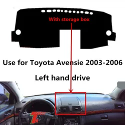 Taijs Left Hand Drive Car Dashboard Mat Dash-Mat for Toyota Avensis With Storage Box 2003 2004 2005 2006 Polyester Material