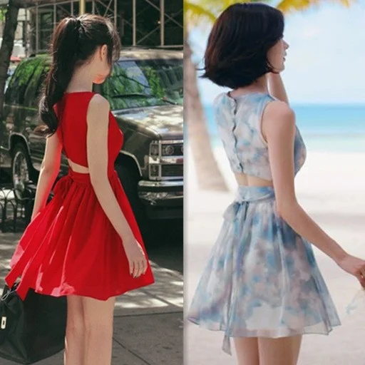 Sweet Summer Cloud Tie Dye Bal Strapl Chiffon Printed Vest Dr Korean Sle Polyester Nylon Cosite Fiber Dr