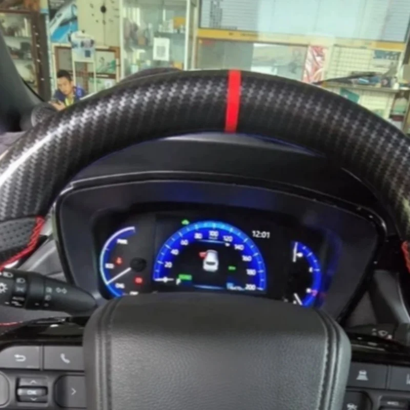 Customized Carbon Fiber Leather Car Steering Wheel For Toyota Corolla Land Cruiser LC300 Mark X LC200 Hiace LC79 Steering WheeI