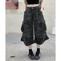 Lady Retro Fashion Baggy Capri Jeans Female High Waist Thin Denim Pants Girls Fashion Camouflage Straight Leg Trousers - Image 2